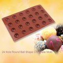 Professional 24 Hole Round Ball Shape Chocolate Mold Silicone Cake Mold