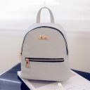 PU Leather Mini Zippered Backpack Casual Easy Matched Shoulder Bag for Women