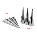 3pcs Stainless Steel Spiral Croissants Pastry Conical Tube Cone Baking Mold