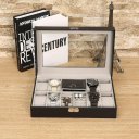 2 In One 8 Grids Watch Storage Organizer Box And Ring Collection Boxes Black