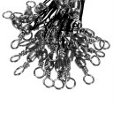 72pcs Fishing Line Connector Rolling Swivel Stainless Steel Spinner Wire