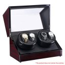 TAIYU Double Head 4 Slots Lacquer Wood Rotate Watch Winder Box Silent Motor