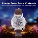 Men Women Watch Leather Watch Strap Hollow Fashion Casual Quartz Wristwatch
