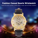 Men Women Watch Leather Watch Strap Hollow Fashion Casual Quartz Wristwatch