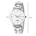 Fashion Line Scale Steel Wristband Quartz Movement Wristwatch Vintage Dial
