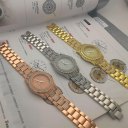 Fashion Women Watches Luxury Casual Alloy Steel Watch with Rhinestone Decor