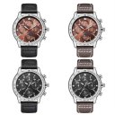 HM-2256 Casual Mens Quartz Wristwatch Leather Business Watch