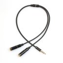 3.5mm Audio Stereo Y Splitter Cable 1 Male to 2 Port Female AUX Cable Adapter