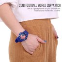 Football Theme Unisex Casual Sport Silicone Flag Pattern Quartz Decor Watch