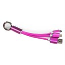 Universal 2 In 1 USB Charger Cable Key Chain Connector Braided Charging Line