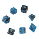 Creative Dual Color Mixed Series 7 Pcs Set Multi-Faceted Acrylic Dice