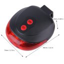 5 LED Laser Cycling Bike Light Rear Lamp Waterproof Laser Tail Warns Flashing