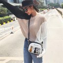 Korean Fashion Cute Cartoon Printed Women Single Shoulder Bag PU Leather