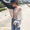 Korean Fashion Cute Cartoon Printed Women Single Shoulder Bag PU Leather