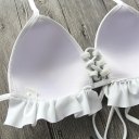 Sexy Swimsuit Bikini Set Push Up Padded Bra White Bandage Lace-up Swimwear
