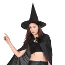 Halloween Oxford Cloth Witch Wizard Hat Magic Hat Party Toys Black Spire Hat