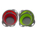 2pcs/set Collapsible Net Filter Colander Set Silicone Washing Drying Strainer