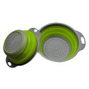 2pcs/set Collapsible Net Filter Colander Set Silicone Washing Drying Strainer