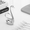 Zinc Alloy Fork Spoon Tableware Set Stand Holder Swan Shaped Kitchen Tools