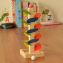 Unique Wood Tree Leaves Blocks Marble Ball Run Track Game Toy Educational Toy