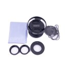 25mm f/1.8 CCTV mini lens for all Pentax PQ Mount mirro Camera & hood Adapter 7 in 1 kit
