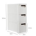 3-Tire Rolling Cart Organizer Unit with Wheels Narrow Slim Container Storage Cabinet for Bathroom Bedroom