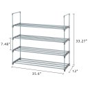 4 Tiers Shoe Rack Shoe Tower Shelf Storage Organizer For Bedroom, Entryway, Hallway, and Closet Gray Color