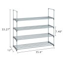 4 Tiers Shoe Rack Shoe Tower Shelf Storage Organizer For Bedroom, Entryway, Hallway, and Closet Gray Color