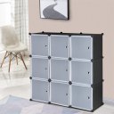 9-Cube DIY Plastic Closet Cabinet, Modular Book Shelf Organizer Units, Storage Shelving with Doors