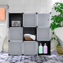 9-Cube DIY Plastic Closet Cabinet, Modular Book Shelf Organizer Units, Storage Shelving with Doors