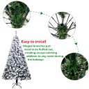 6FT PVC Flocking Christmas Tree 750 Branches Spread Out Naturally Tree