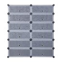 12-Cube Shoe Rack, DIY Plastic Storage Organizer,Modular closet cabinet with Doors