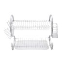 Multifunctional S-shaped Dual Layers Bowls & Dishes & Chopsticks & Spoons Collection Shelf Dish Drainer