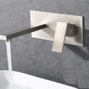 Wall Mount Faucet for Bathroom Sink or Bathtub, Single Handle 2 Holes Brass Rough-in Valve Included, Matte Black