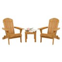 Folding Wooden Adirondack Lounger Chair with Natural Finish