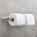 Stainless Steel Towel Holder Adhesive Lengthen Toilet Paper Holder for 2 Roll Papers, Brushed Nickel
