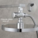 Brass G1/2’’ Shower Diverter Valve with Shut Off for Fixed Shower Head Bathtub Faucet Chrome