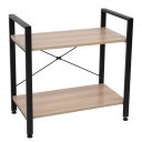 Bookshelf 2 Tier Bookcase, Modern Narrow Book Shelf and Book Case, Industrial Wood Shelving Unit for Living Room