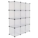 12-Cube Storage Shelf Cube Shelving Bookcase Bookshelf Organizing Closet Toy Organizer Cabinet White Color