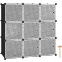 Cube Storage 9-Cube Closet Organizer Storage Shelves Cubes Organizer DIY Closet Cabinet with Doors ,White and Black Color