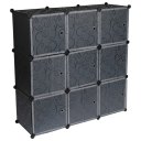Cube Storage 9-Cube Closet Organizer Storage Shelves Cubes Organizer DIY Closet Cabinet with Doors ,White and Black Color