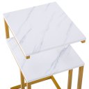 42 x 35.5 x 71cm C-Type Side Table Double-Layer Gold Marble Sticker