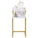 42 x 35.5 x 71cm C-Type Side Table Double-Layer Gold Marble Sticker