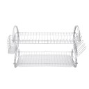 Multifunctional S-shaped Dual Layers Bowls & Dishes & Chopsticks & Spoons Collection Shelf Dish Drainer