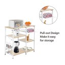 3-Tier Kitchen Baker's Rack Utility Microwave Oven Stand Storage Cart Workstation Shelf White Oak