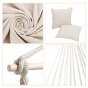 Distinctive Cotton Canvas Hanging Rope Chair with Pillows Beige