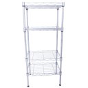XM-207S Rectangle Carbon Steel Metal Assembly 4-Shelf Storage Rack Silver Gray