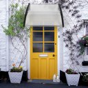 100 x 80 Household Application Door & Window Awnings Canopy White & Black Bracket