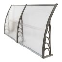 200 x 96 Household Application Door & Window Awnings Canopy Silver & Gray Bracket