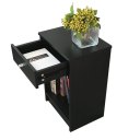 40 x 30 x 60cm Round Handle Night Stand with One Drawer Black